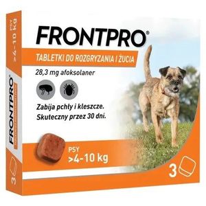 FRONTPRO Vlooien- en tekentabletten voor hond (>4-10 kg) - 3x 28,3mg