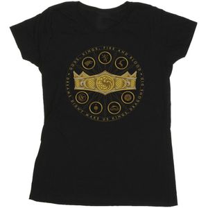 Game Of Thrones: House Of The Dragon Dames/Dames Goden Koningen Vuur en Bloed Katoenen T-Shirt (M) (Zwart)