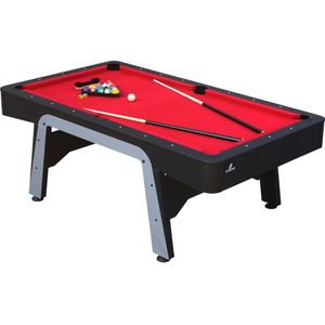 Cougar Arch Pro Pooltafel 7ft in zwart & rood | Hoogteverstelbaar & incl. accessoires | Indoor biljarttafel voor kinderen & volwasssenen