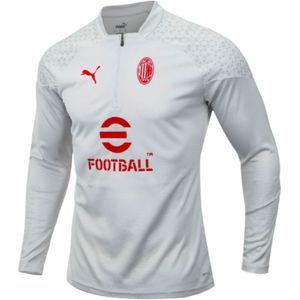 2023-2024 AC Milan Training Half Zip Top (Grey)