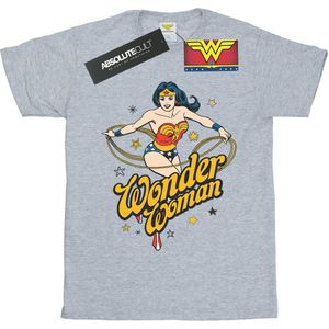 DC Comics Dames/Dames Wonder Woman Sterren Katoenen Vriendje T-shirt (L) (Sportgrijs)