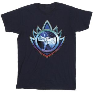 Marvel Jongens Thor Liefde en Donder Stormbreaker Crest T-shirt (140-146) (Marineblauw)