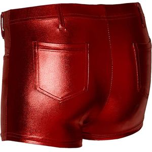 Apollo - Hotpants dames - Latex - Rood - Maat XXS/XS - Hotpants - Carnavalskleding - Feestkleding - Hotpants latex - Hotpants dames