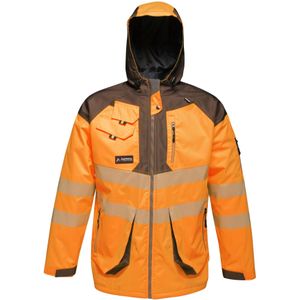 Regatta Heren-Hi-Vis Waterdicht Reflecterend Parka Jasje (3XL) (Oranje/Grijs)