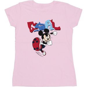 Disney Dames/Dames Mickey Mouse Goal Striker Pose Katoenen T-Shirt (S) (Baby Roze)
