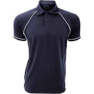Finden & Hales Heren Piped Performance Sport Polo Shirt (L) (Marine / Wit)