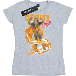 Star Wars Dames/Dames Chewbacca Gigantisch Katoenen T-Shirt (L) (Sportgrijs)