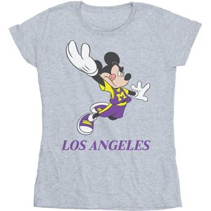 Disney Dames/Dames Mickey Mouse Los Angeles Katoenen T-Shirt (M) (Sportgrijs)