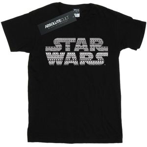 Star Wars Meisjes Azteek Logo Mono Katoenen T-Shirt (140-146) (Zwart)