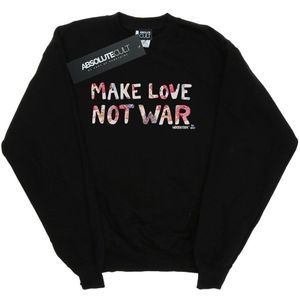 Woodstock Dames/Dames Make Love Not War Gebloemd Sweatshirt (XXL) (Zwart)