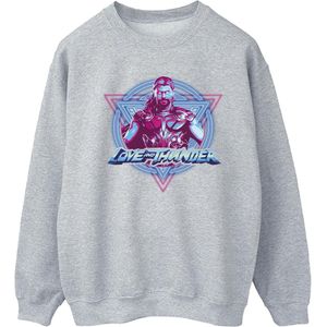 Marvel Dames/Dames Thor Love And Thunder Neon Badge Sweatshirt (M) (Sportgrijs)