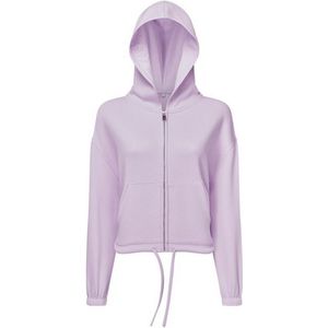TriDri Dames/Dames Recycled Cropped Oversized Full Zip Hoodie (S-M) (Lila)