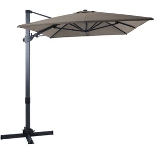 AXI Milad Premium Zweefparasol rechthoekig 200x300 cm in Antraciet / Taupe | Parasol voor tuin met Aluminium Frame | Inclusief kruisvoet & hoes | Kantelbaar & 360° draaibaar