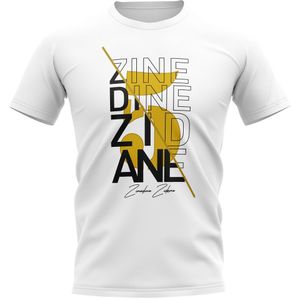 Zinedine Zidane Real Madrid Graphic Signature T-Shirt (White)