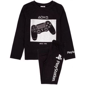 Playstation Jongens Game Controller Lange Pyjama Set (140) (Zwart/Wit)
