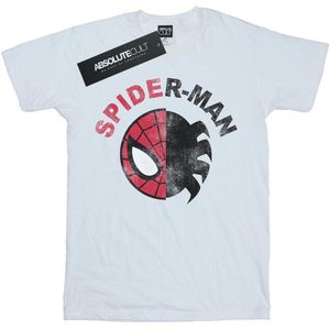 Marvel Dames/Dames Spider-Man Klassiek Split Katoenen Vriendje T-shirt (3XL) (Wit)