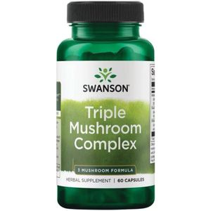 Swanson | Triple Mushroom Complex | Maitake (Grifola Frondosa) Extract | Reishi (Gandoderma Lucidum) Extract | Shiitake (Lentinus Edodes) Extract | 60 Capsules | 600mg