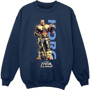 Marvel Meisjes Thor Love And Thunder Korg Wave Sweatshirt (128) (Marineblauw)