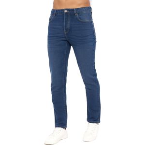 Crosshatch Heren Lampoons Slim Jeans (38R) (Stone Wash)