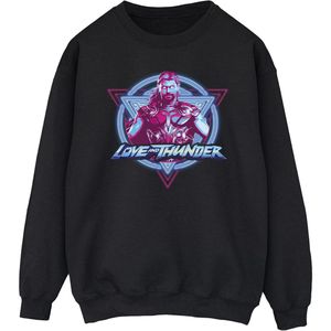 Marvel Heren Thor Love And Thunder Neon Badge Sweatshirt (XXL) (Zwart)