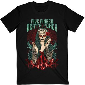 Five Finger Death Punch Unisex volwassene Lady Muerta T-Shirt (XXL) (Zwart)