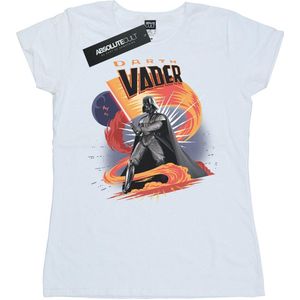 Star Wars Dames/Dames Darth Vader Swirling Fury Katoenen T-Shirt (S) (Wit)