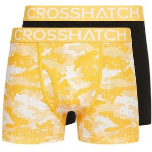 Crosshatch Heren Kamzon Boxershorts (Set van 2) (S) (Geel)