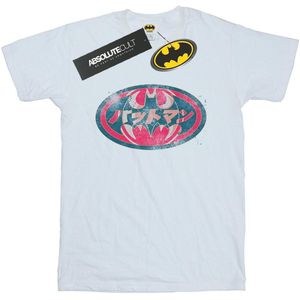 DC Comics Meisjes Batman Japans Logo Rood Katoenen T-Shirt (140-146) (Wit)