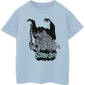 Scooby Doo Katoenen T-shirt met bangmaaksprong voor meisjes (128) (Babyblauw)
