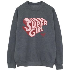 DC Comics Meisjes Supergirl Retro Logo Sweatshirt (116) (Donkere Heide Grijs)
