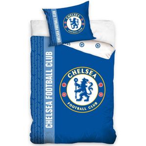 Chelsea FC Omkeerbaar dekbedovertrek katoen Crest (Einzelbett) (Koningsblauw/Wit)