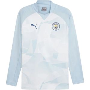 2023-2024 Man City Prematch LS Sweat Top (Silver Sky)