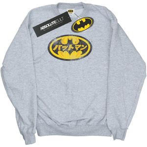 DC Comics Meisjes Batman Japans Logo Geel Sweatshirt (152-158) (Sportgrijs)