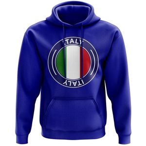 Italy Football Badge Hoodie (Royal)