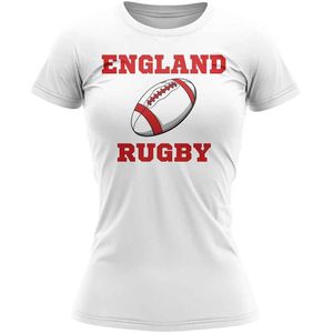 England Rugby Ball T-Shirt (White) - Ladies