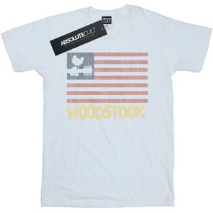 Woodstock Jongens T-shirt met verwrongen vlag (152-158) (Wit)