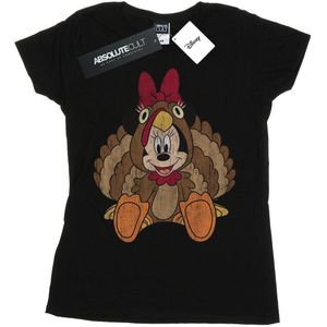 Disney Dames/Dames Minnie Mouse Thanksgiving Kalkoen Kostuum Katoenen T-Shirt (M) (Zwart)