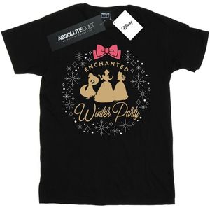 Disney Meisjes Prinses Betoverd Winterfeest Katoenen T-Shirt (104) (Zwart)