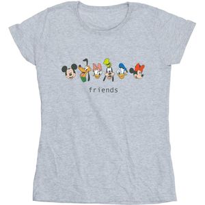 Disney Dames/Dames Mickey Mouse en Vrienden Katoenen T-Shirt (L) (Sportgrijs)