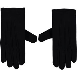 Apollo - Handschoenen katoen - Zwarte piet - Maat XXS - Zwart - Stoffen handschoenen - Zwarte handschoenen - Handschoenen sinterklaas - Carnaval