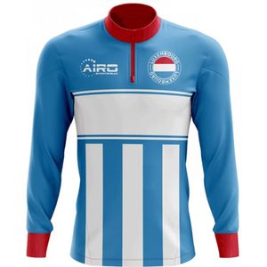 Luxembourg Concept Football Half Zip Midlayer Top (Sky Blue-Red)