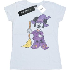 Disney Dames/Dames Minnie Mouse Heksenkostuum Katoenen T-Shirt (XXL) (Wit)