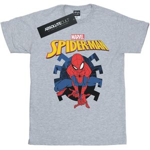 Marvel Heren Spider-Man Web Schieten Embleem Logo T-Shirt (XXL) (Sportgrijs)