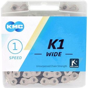KMC ketting K1 1/8 wide silver/black 110s