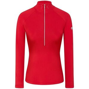 SYLVIA 1/2 ZIP T-NECK ELECTRIC RED