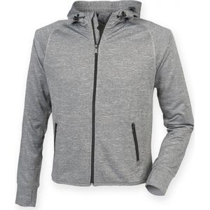 Tombo Teamsport Unisex Lichtgewicht Running Hoodie met reflecterende tape (XL) (Grijze Mergel)