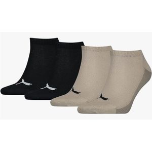 Puma Men Back Logo Sneaker 4-Pack Beige Combo Socks 39-42