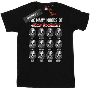 Friday 13th Dames/Dames The Many Moods Of Jason Voorhees Katoenen Vriendje T-shirt (S) (Zwart)