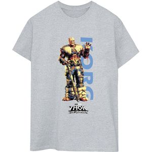 Marvel Dames/Dames Thor Love And Thunder Korg Wave Katoenen Vriendje T-shirt (XXL) (Sportgrijs)