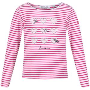 Regatta Kinderen/Kinderen Clarabee Gestreept T-shirt met lange mouwen (116) (Roze Fusie)